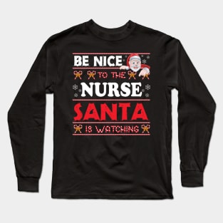 Nurse Santa Christmas Model Long Sleeve T-Shirt